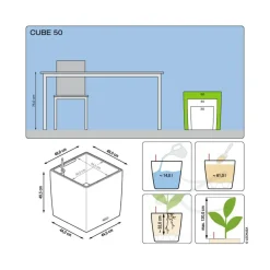 LECHUZA® Lechuza Tischgefäße|Lechuza Pflanzgefäße & Töpfe > CUBE, All-in-One Set
