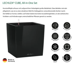 LECHUZA® CUBE, All-in-One Set Schwarz