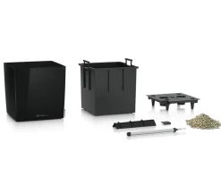 LECHUZA® CUBE, All-in-One Set Schwarz Hot
