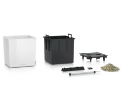 LECHUZA® Lechuza Tischgefäße|Lechuza Pflanzgefäße & Töpfe - CUBE, All-in-One Set Weiß