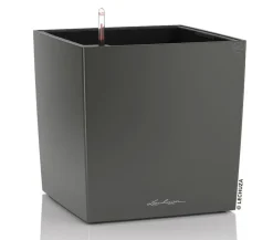 LECHUZA® Lechuza Tischgefäße|Lechuza Pflanzgefäße & Töpfe - CUBE, All-in-One Set Dunkelgrau