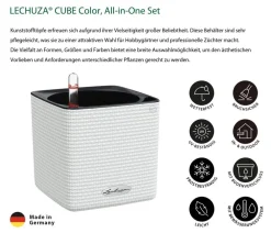 LECHUZA® CUBE Color, All-in-One Set Weiß Outlet