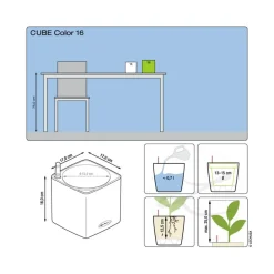 LECHUZA® Lechuza Tischgefäße|Lechuza Pflanzgefäße & Töpfe > CUBE Color, All-in-One Set