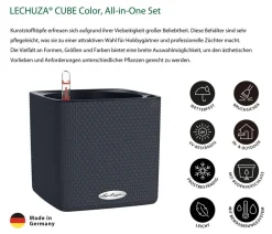 LECHUZA® CUBE Color, All-in-One Set Dunkelgrau Discount
