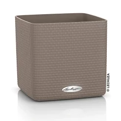 LECHUZA® Lechuza Tischgefäße|Lechuza Pflanzgefäße & Töpfe - CUBE Color, All-in-One Set Hellbraun