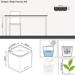 LECHUZA® Lechuza Pflanzgefäße & Töpfe - CUBE Color Green Wall Home Kit, ca. B48/H14/T15 cm Weiß