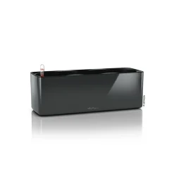 LECHUZA® Lechuza Pflanzgefäße & Töpfe - CUBE Glossy Triple, All-in-One Set, 40 cm Dunkelgrau