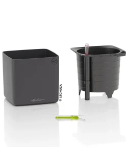 LECHUZA® CUBE Premium, All-in-One Set, matt Dunkelgrau Clearance