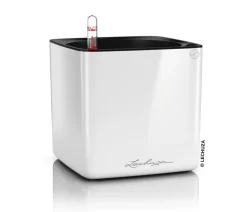 LECHUZA® CUBE Premium, All-in-One Set, hochglanz Weiß Best