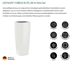 LECHUZA® Lechuza Pflanzgefäße & Töpfe > CUBICO ALTO, All-in-One-Set, ca. B40/H105/T40 cm