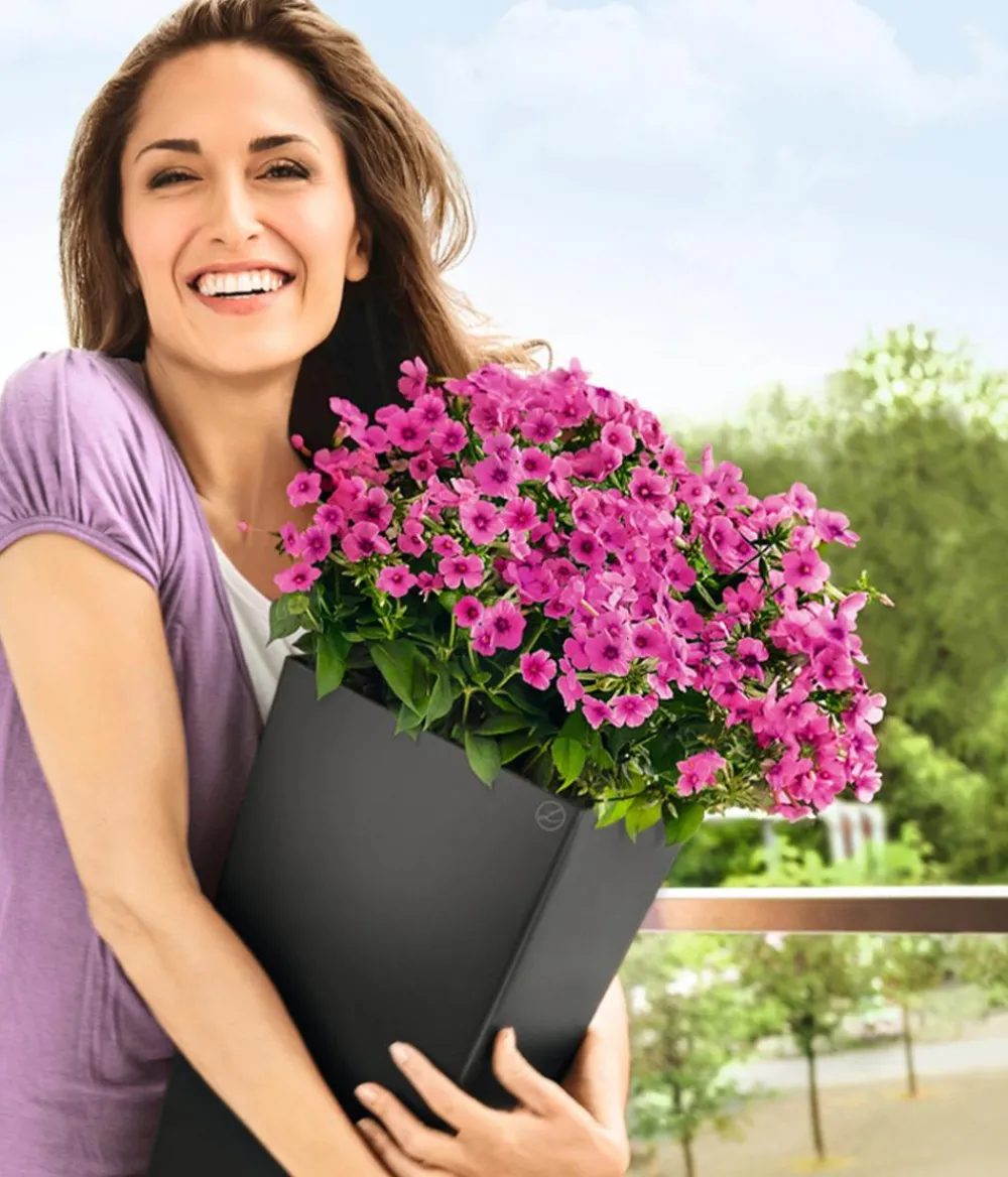 LECHUZA® CUBICO Color, All-in-One-Set Dunkelgrau