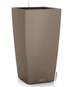 LECHUZA® Lechuza Pflanzgefäße & Töpfe|Blumentöpfe & Übertöpfe - CUBICO Color, All-in-One-Set Hellbraun