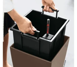 LECHUZA® Lechuza Pflanzgefäße & Töpfe|Blumentöpfe & Übertöpfe - CUBICO Color, All-in-One-Set Braun