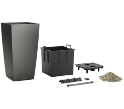 LECHUZA® CUBICO Premium, All-in-One-Set Dunkelgrau Best
