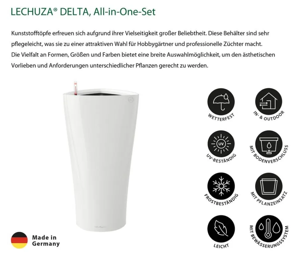 LECHUZA® Lechuza Pflanzgefäße & Töpfe|Blumentöpfe & Übertöpfe > DELTA, All-in-One-Set