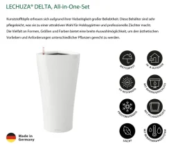 LECHUZA® Lechuza Pflanzgefäße & Töpfe|Blumentöpfe & Übertöpfe - DELTA, All-in-One-Set Weiß