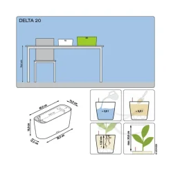 LECHUZA® DELTA, All-in-One-Set, hochglanz Hellbraun Clearance