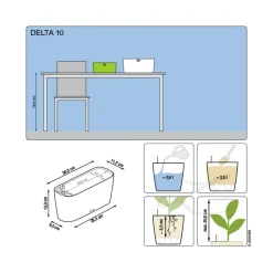 LECHUZA® Lechuza Pflanzgefäße & Töpfe|Pflanzkübel & Blumenkästen - DELTA, All-in-One-Set, hochglanz Weiß