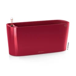 LECHUZA® Lechuza Pflanzgefäße & Töpfe|Pflanzkübel & Blumenkästen - DELTA, All-in-One-Set, hochglanz Dunkelrot
