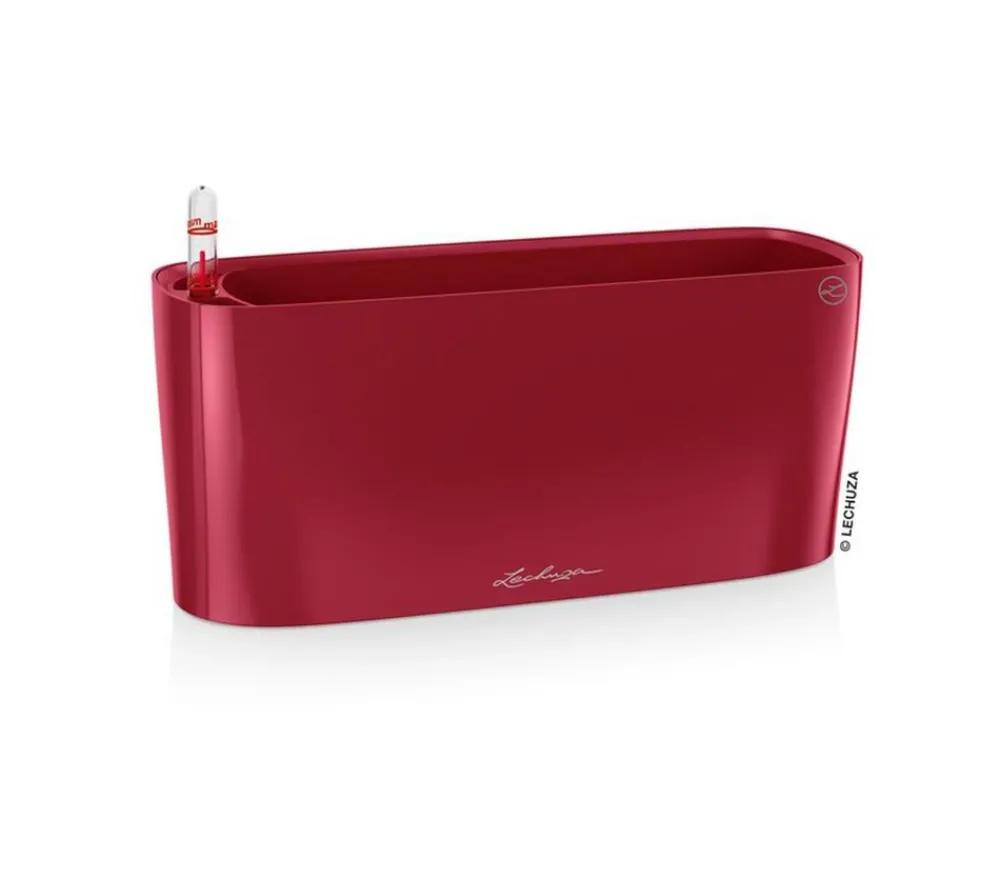 LECHUZA® Lechuza Pflanzgefäße & Töpfe|Pflanzkübel & Blumenkästen - DELTA, All-in-One-Set, hochglanz Rot