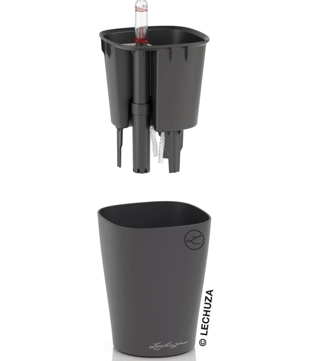 LECHUZA® DELTINI, All-in-One-Set, matt Dunkelgrau Hot