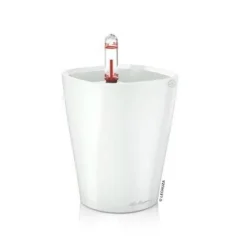 LECHUZA® Lechuza Tischgefäße|Lechuza Pflanzgefäße & Töpfe - DELTINI, All-in-One-Set, hochglanz Weiß