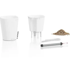 LECHUZA® Lechuza Tischgefäße|Lechuza Pflanzgefäße & Töpfe - DELTINI, All-in-One-Set, matt Weiß