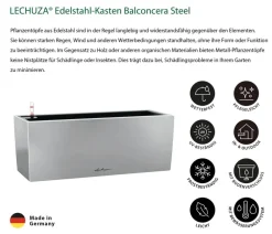 LECHUZA® Pflanzkübel & Blumenkästen|Lechuza Pflanzgefäße & Töpfe > Edelstahl-Kasten Balconcera Steel, rechteckig