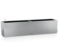 LECHUZA® Pflanzkübel & Blumenkästen|Lechuza Pflanzgefäße & Töpfe - Edelstahl-Kasten Balconcera Steel, rechteckig Hellgrau