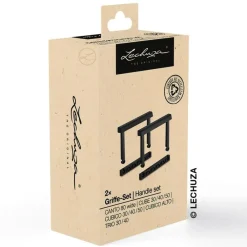LECHUZA® Lechuza Pflanzgefäße & Töpfe|Mehr Blumentopfzubehör - Griffe-Set für CUBICO 30/40/50, CUBE 30/40/50, CUBICO ALTO, TRIO 30/40 und CANTO 80, 8-teilig Schwarz