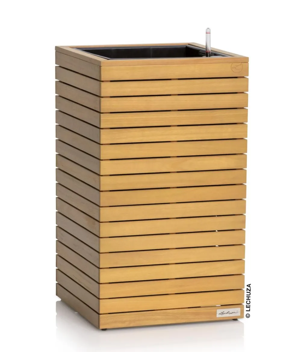 LECHUZA® Lechuza Pflanzgefäße & Töpfe|Blumentöpfe & Übertöpfe > Holz-Kasten PALO Natural Wood 45, quadratisch