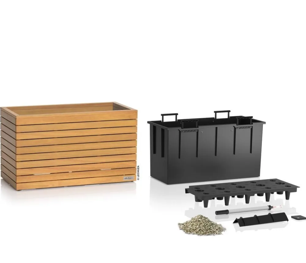 LECHUZA® Lechuza Pflanzgefäße & Töpfe|Blumentöpfe & Übertöpfe > Holz-Kasten PALO Natural Wood 80, rechteckig
