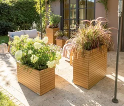 LECHUZA® Lechuza Pflanzgefäße & Töpfe|Blumentöpfe & Übertöpfe - Holz-Kasten PALO Natural Wood 80, rechteckig Hellbraun