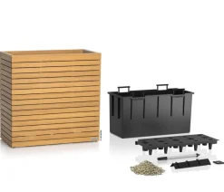LECHUZA® Lechuza Pflanzgefäße & Töpfe|Blumentöpfe & Übertöpfe - Holz-Kasten PALO Natural Wood 80, rechteckig Hellbraun