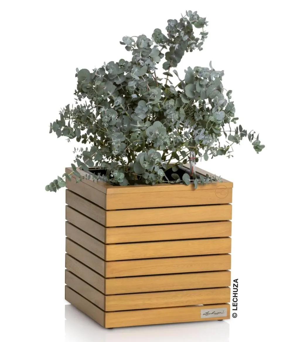 LECHUZA® Lechuza Pflanzgefäße & Töpfe|Blumentöpfe & Übertöpfe > Holz-Kasten PALO Natural Wood 35, quadratisch