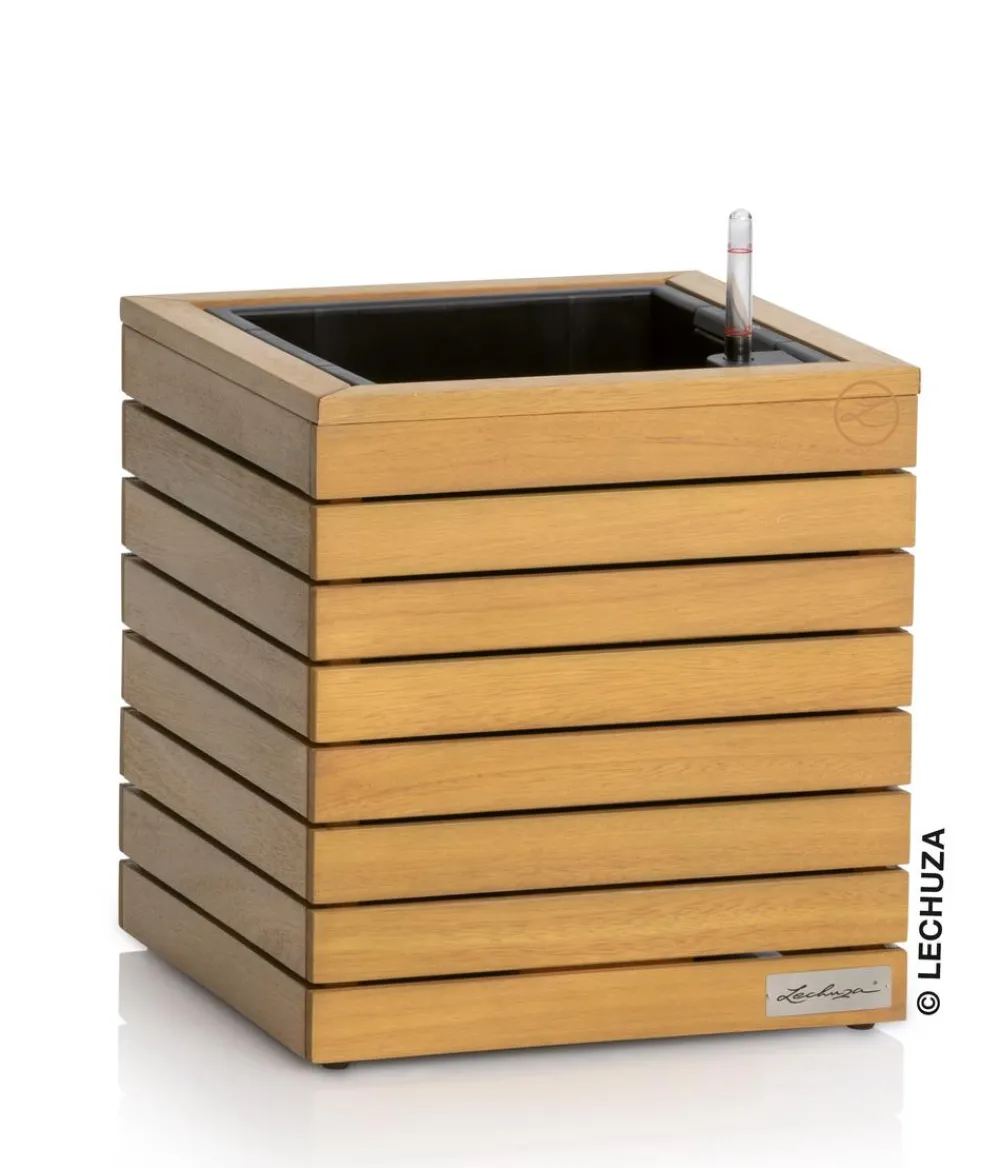 LECHUZA® Lechuza Pflanzgefäße & Töpfe|Blumentöpfe & Übertöpfe > Holz-Kasten PALO Natural Wood 35, quadratisch