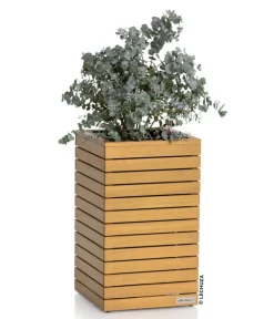 LECHUZA® Lechuza Pflanzgefäße & Töpfe|Blumentöpfe & Übertöpfe - Holz-Kasten PALO Natural Wood 35, quadratisch Hellbraun