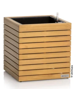 LECHUZA® Holz-Kasten PALO Natural Wood 45, quadratisch Hellbraun Clearance