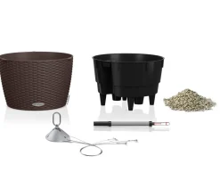 LECHUZA® Lechuza Pflanzgefäße & Töpfe - Kunststoff-Hängeampel Nido Cottage inkl. Pflanzeinsatz, rund, ca. Ø36,3/H24,2 cm Dunkelbraun