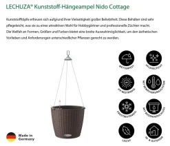 LECHUZA® Lechuza Pflanzgefäße & Töpfe|Blumenampeln & -Schalen > Kunststoff-Hängeampel Nido Cottage