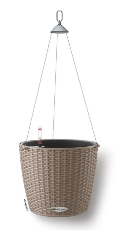 LECHUZA® Lechuza Pflanzgefäße & Töpfe|Blumenampeln & -Schalen - Kunststoff-Hängeampel Nido Cottage Hellbraun