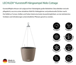 LECHUZA® Lechuza Pflanzgefäße & Töpfe|Blumenampeln & -Schalen - Kunststoff-Hängeampel Nido Cottage Hellbraun