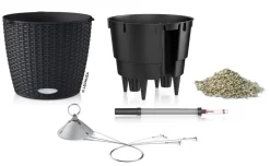 LECHUZA® Lechuza Pflanzgefäße & Töpfe|Blumenampeln & -Schalen - Kunststoff-Hängeampel Nido Cottage Schwarz