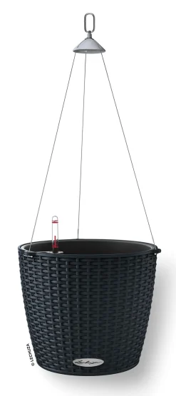 LECHUZA® Lechuza Pflanzgefäße & Töpfe|Blumenampeln & -Schalen - Kunststoff-Hängeampel Nido Cottage Schwarz