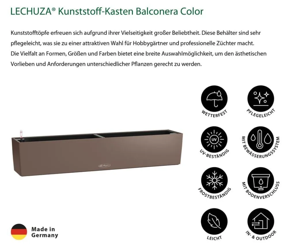LECHUZA® Pflanzkübel & Blumenkästen|Lechuza Pflanzgefäße & Töpfe > Kunststoff-Kasten Balconera Color, rechteckig