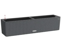 LECHUZA® Kunststoff-Kasten Balconera Cottage, rechteckig Dunkelgrau