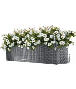 LECHUZA® Kunststoff-Kasten Balconera Cottage, rechteckig Dunkelgrau