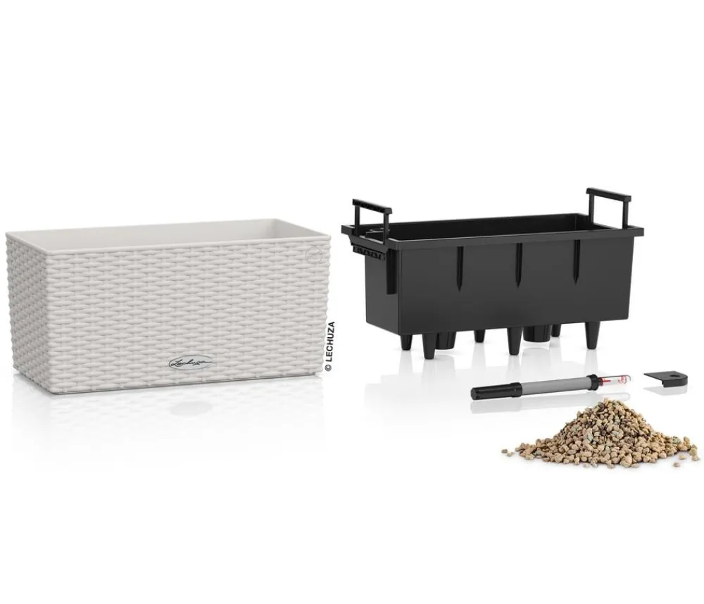 LECHUZA® Kunststoff-Kasten Balconera Cottage, rechteckig Hellgrau Discount