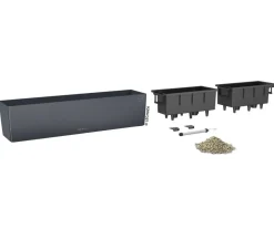 LECHUZA® Pflanzkübel & Blumenkästen|Lechuza Pflanzgefäße & Töpfe - Kunststoff-Kasten Balconera Cottage, rechteckig Dunkelbraun
