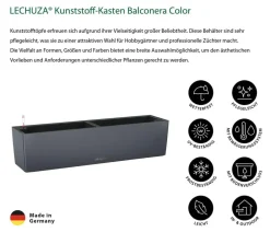 LECHUZA® Kunststoff-Kasten Balconera Color, rechteckig Dunkelgrau